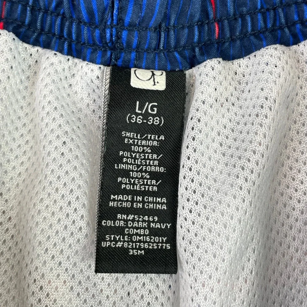 OP Board Shorts Mens L 36-38 Blue Plaid Swim Trunks OM16201Y Cargo Pocket